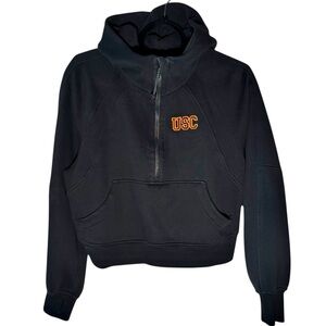 LULULEMON x USC Trojans Scuba Oversized Black 1/2 Zip Hoodie Sweatshirt XS/S